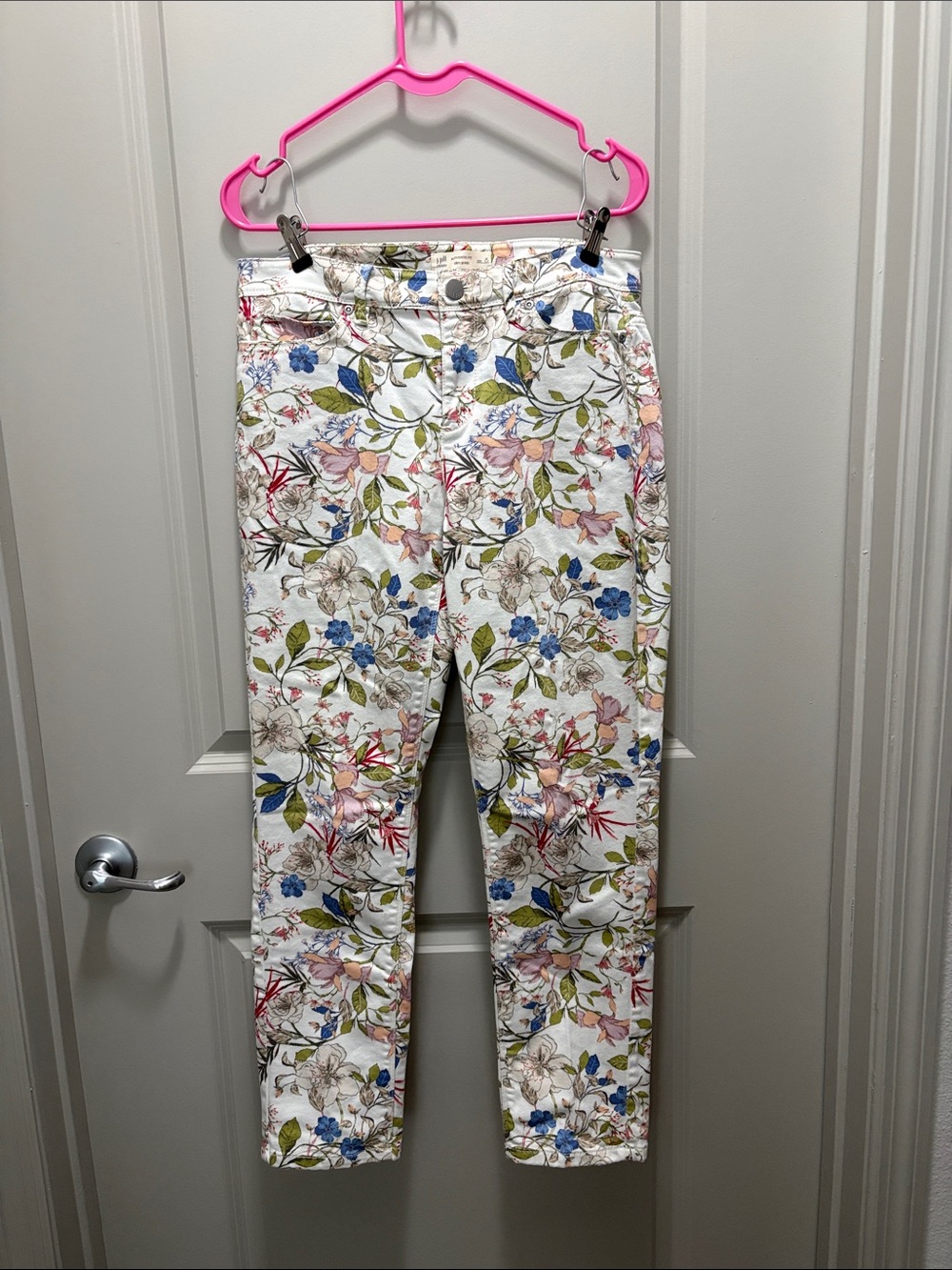 J. Jill White Floral Skinny Jeans